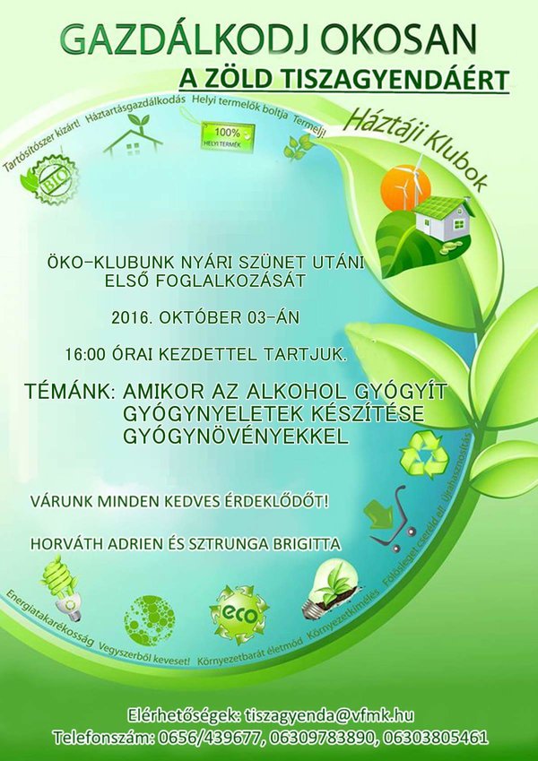 Gazdálkodj Okosan A Zöld Tiszagyendáért