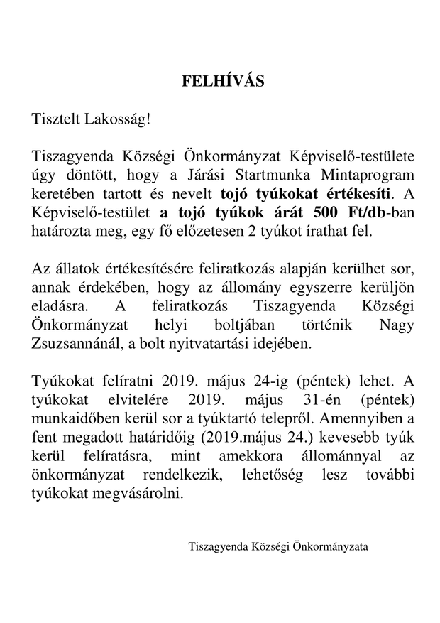Felhívás