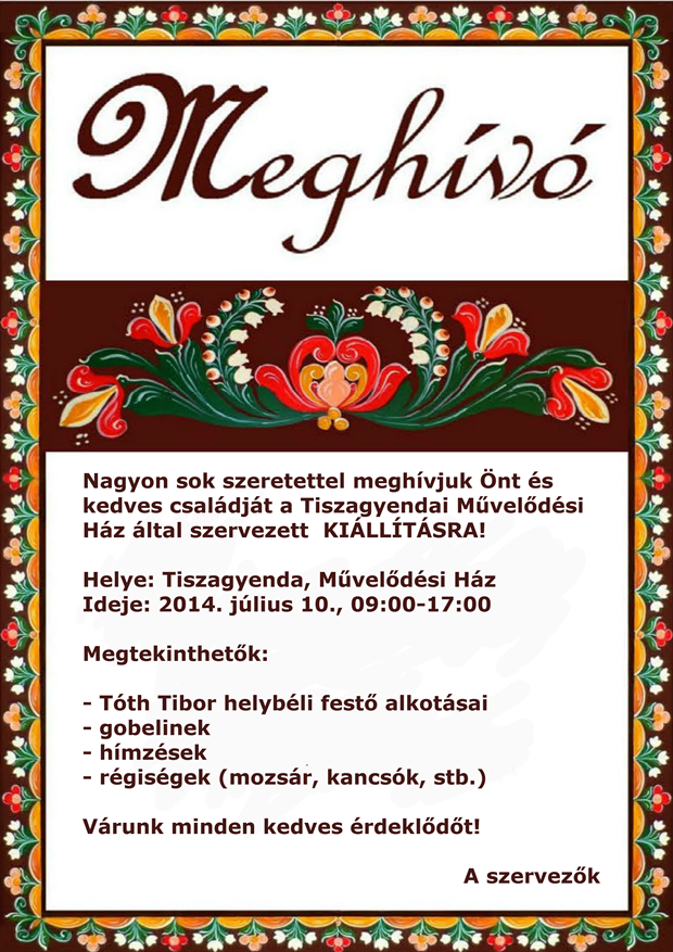 Kiállítás meghívója