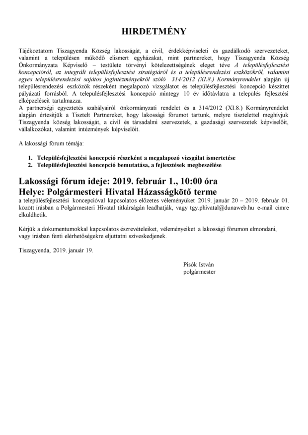 Lakossági fórum