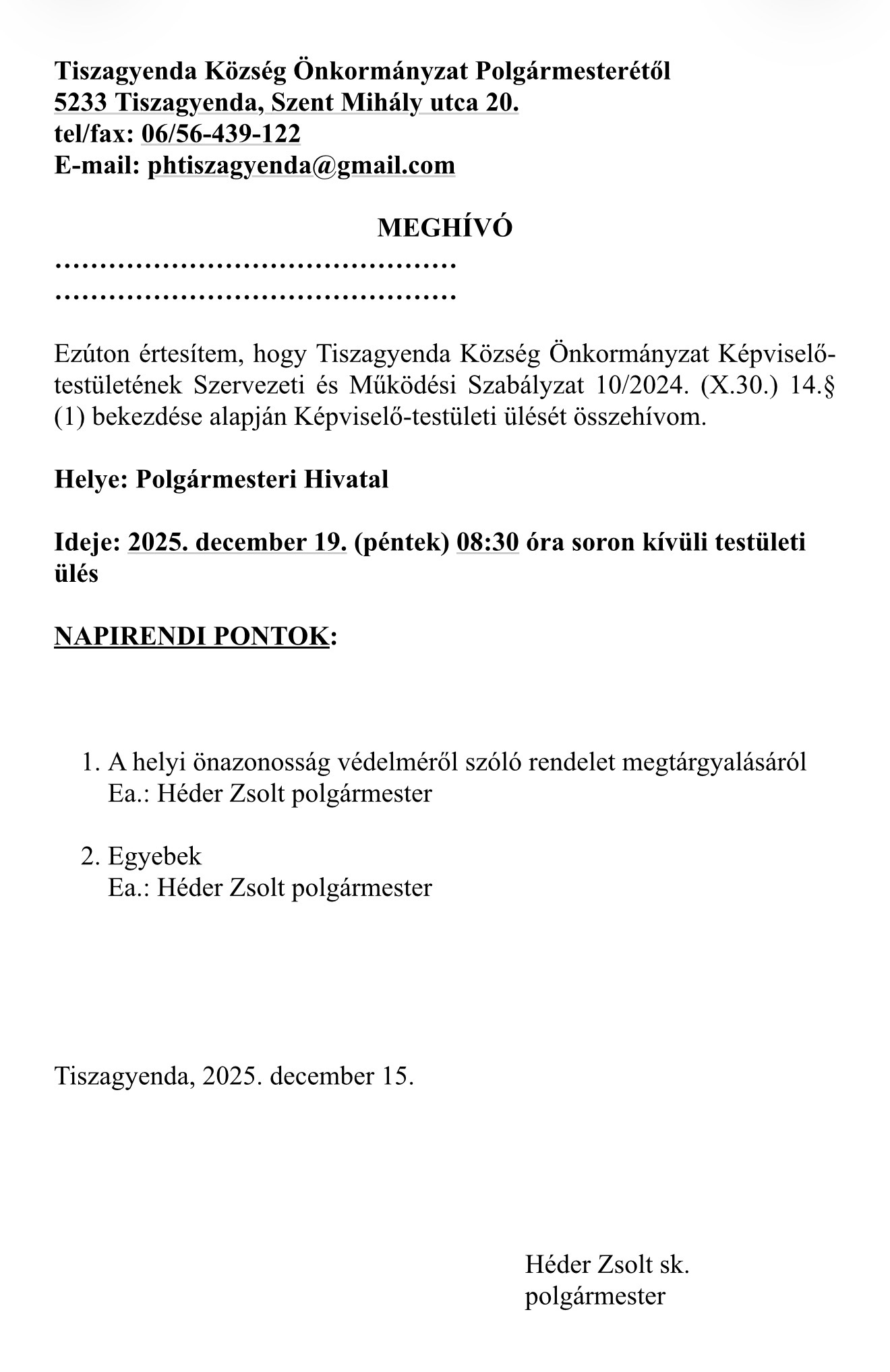 Testületi ülés