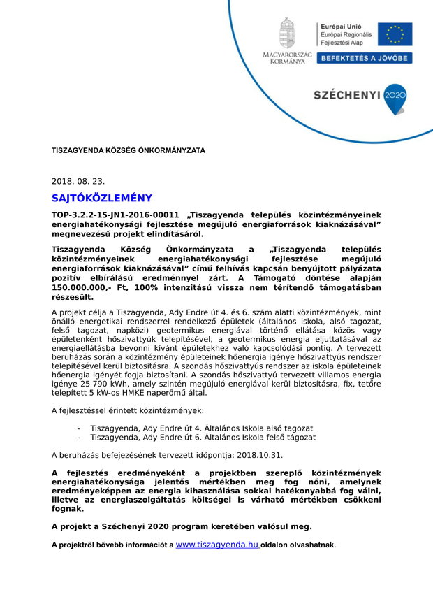 Sajtóközlemény