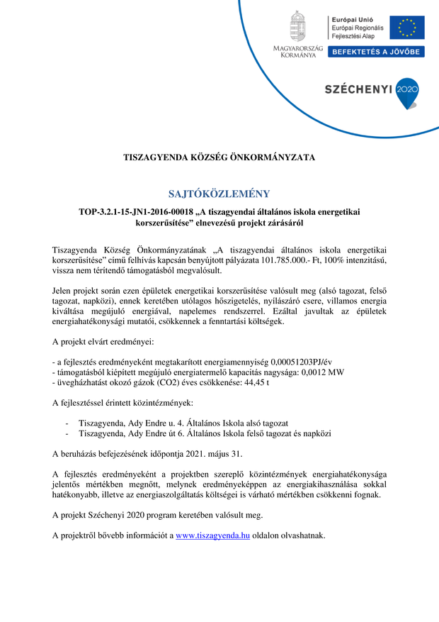 Sajtóközlemény