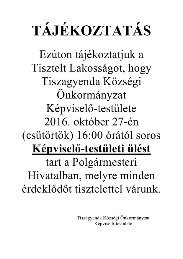 Soros képviselő-testületi ülés