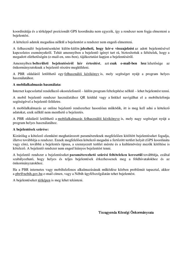 Tájékoztatás