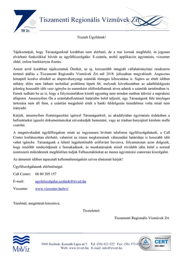 Tájékoztatás
